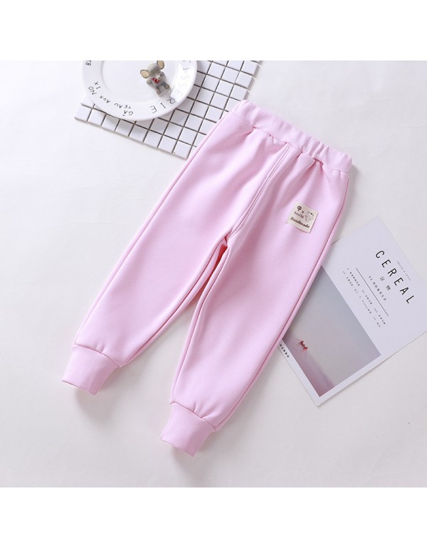 Children's Plush And Thick Casual Pants 2019 Autum...