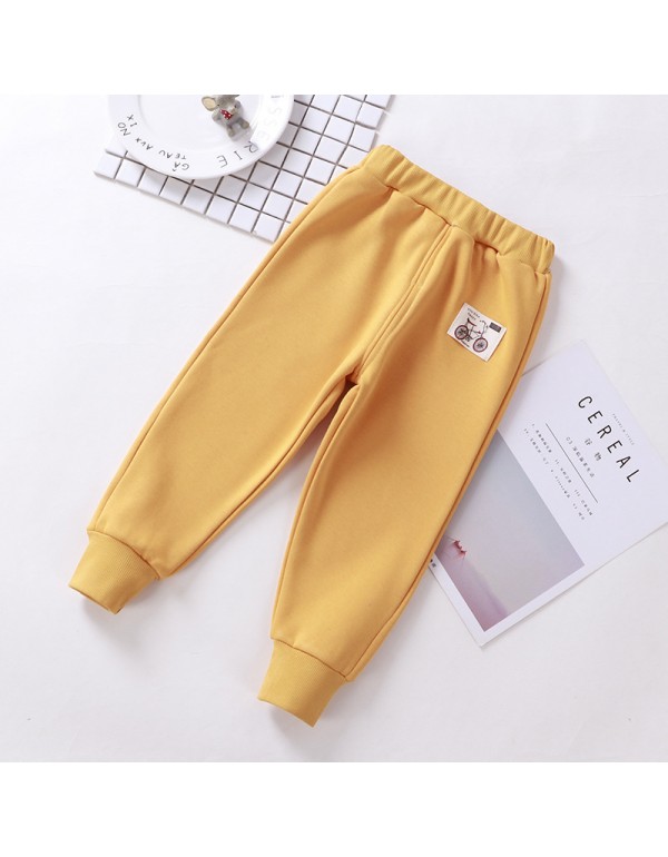 Children's Plush And Thick Casual Pants 2019 Autumn And Winter New Sports Pants For Women, Small And Medium-Sized Children, Long Pants For Men, Trend Wholesale