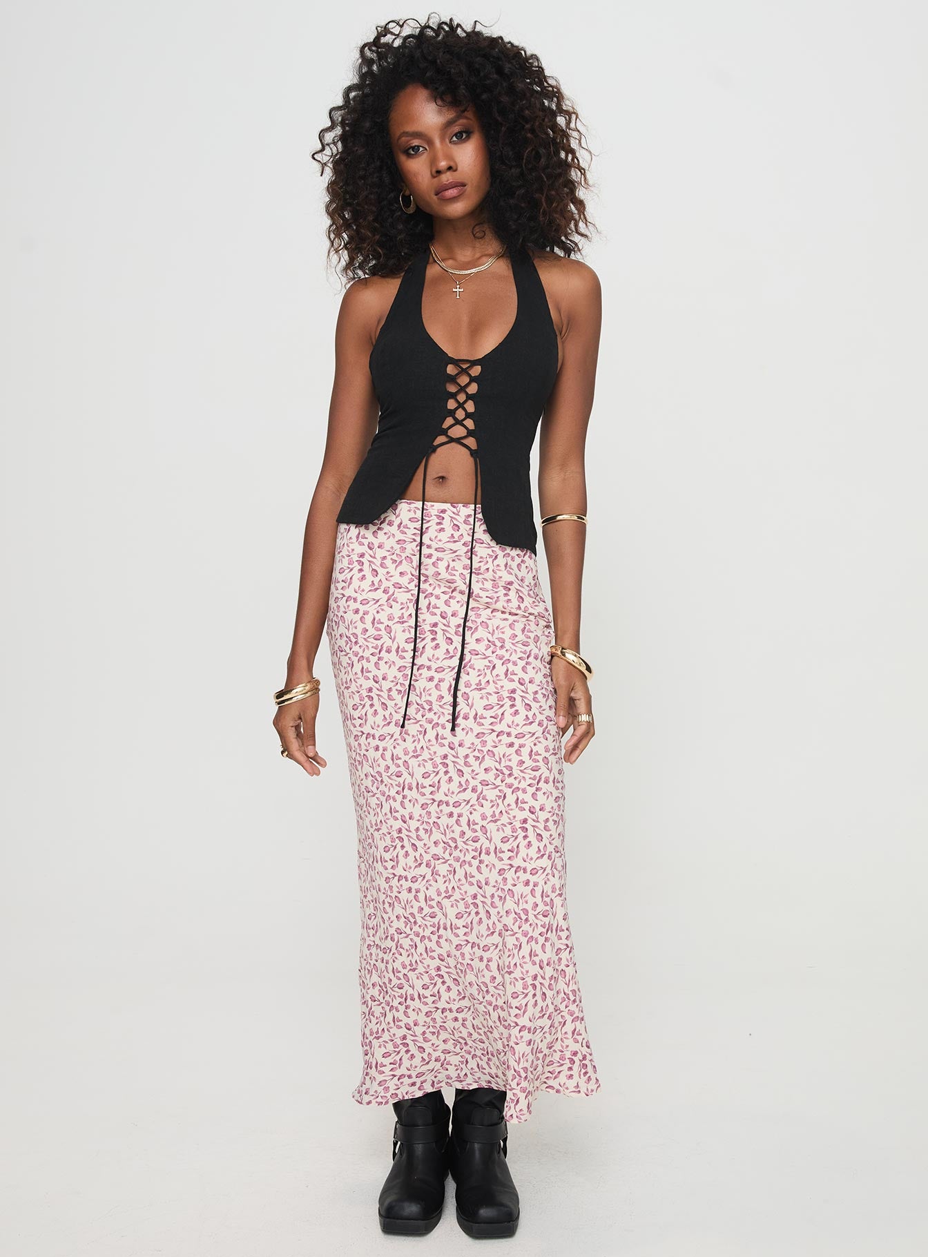 Mariposa Maxi Skirt Beige Floral