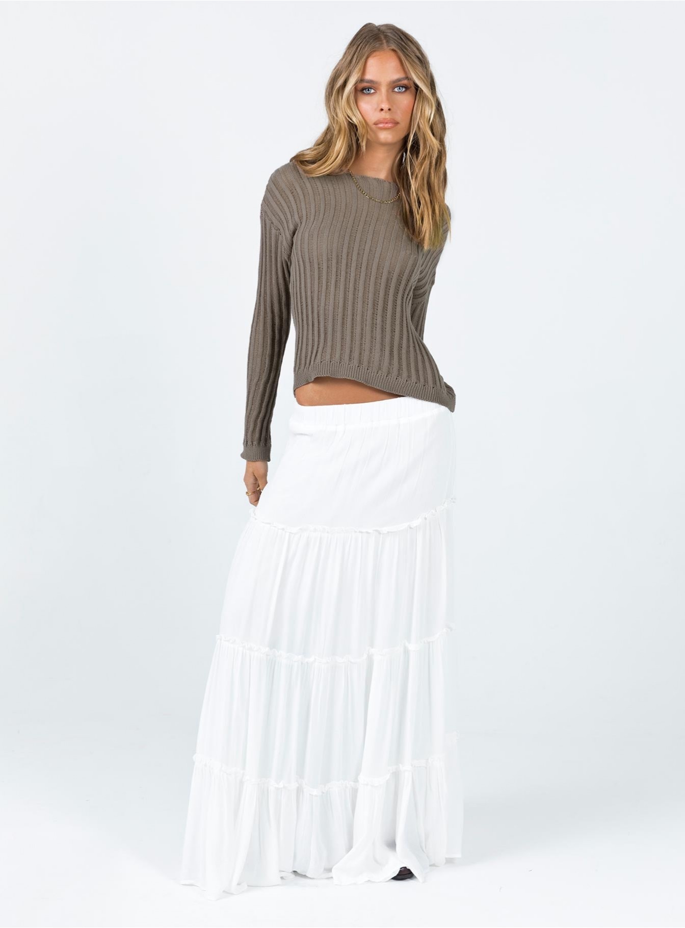 Miriah Maxi Skirt White Low Impact