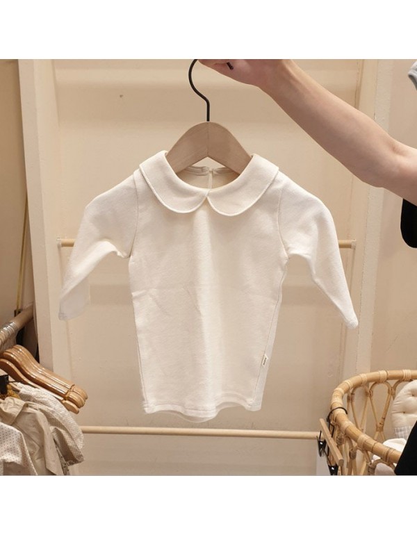 Spring And Autumn Infant And Toddler Clothing Baby Polo Neck Long Sleeved T-Shirt Boys And Girls Baby Fashionable Doll Neck Underlay Top