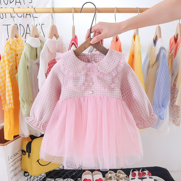  Spring And Autumn Girls' Korean Version Dress Fas...