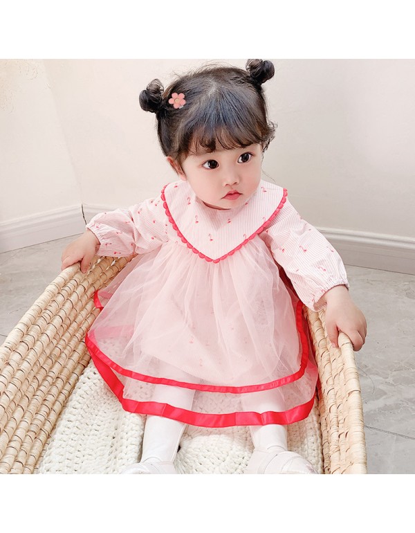 Idea Baby Autumn New Girls' Dress Girl Baby Fashionable Mesh Dress Cute Puffy Dress Korean Version 9069