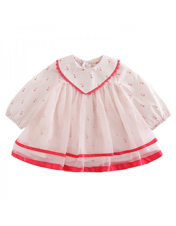 Idea Baby Autumn New Girls' Dress Girl Baby Fashionable Mesh Dress Cute Puffy Dress Korean Version 9069