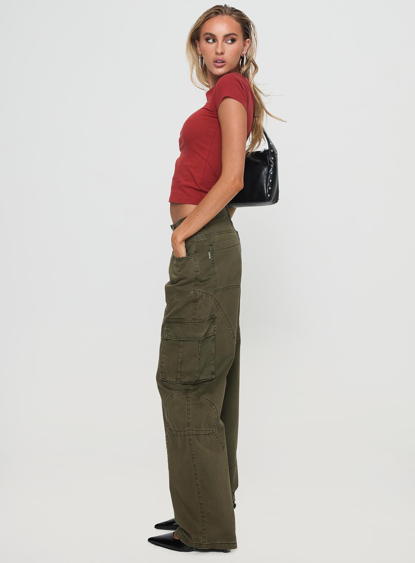 Ahstin Cargo Jeans Green Petite