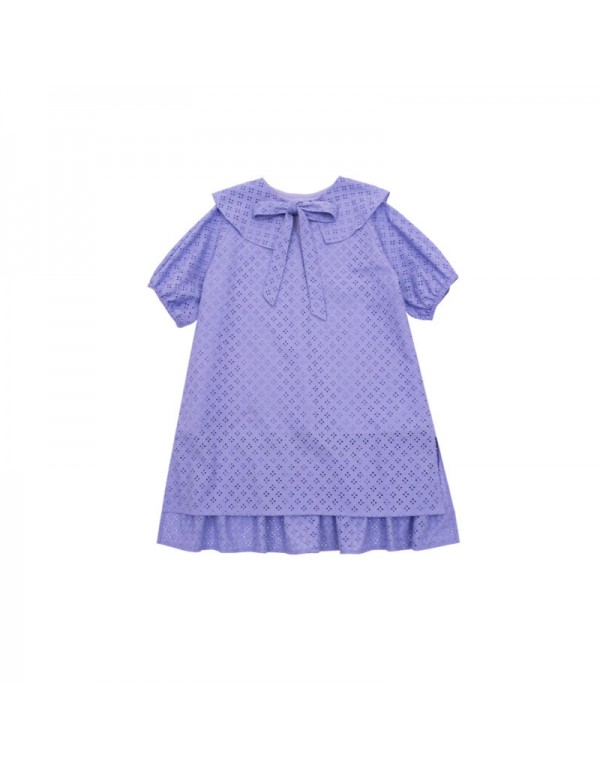 In Stock! 2023 Spring/Summer BE New Girls' Dress Set Korean Version Violet Vest Embroidered Dress