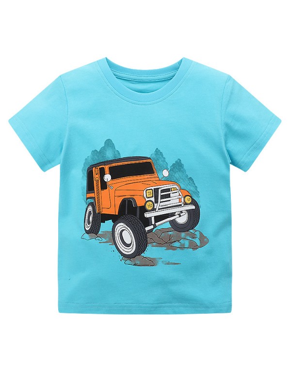 Round Neck Boys' T-Shirt Short Sleeved Summer  Chi...