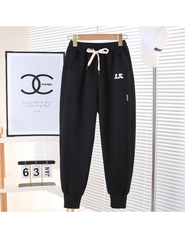 Children's Plush Pants Autumn And Winter Girls' Long Pants Boys' Sanitary Pants One Piece Plush Thickened Warm Pants For External Wear Long Pants