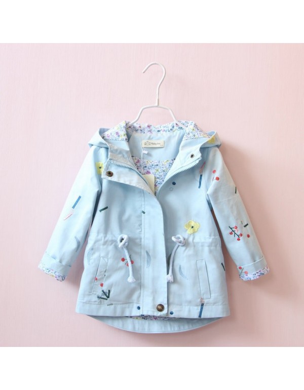 Hot Selling Sweet Children's Jackets For Foreign Trade, Girls' Spring And Autumn Tops, Children's Embroidered Windbreaker, Children's Clothing, One Piece For Distribution