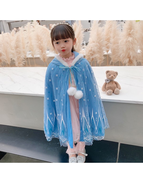 Korean Version Mink Plush Dress Girl's Little Fragrant Wind Princess Dress Autumn And Winter Children's Fake Two-Piece Plush Dress