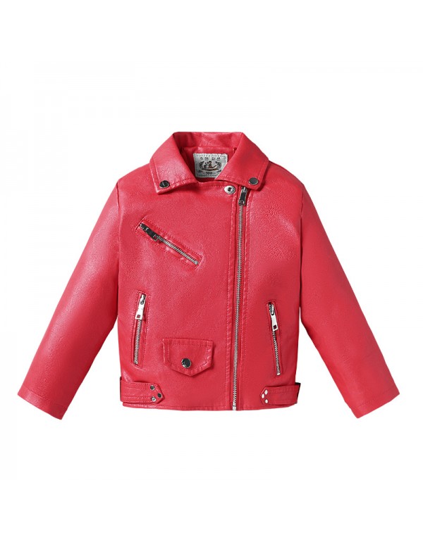 Children's Leather Jacket, Girls' Leather Jacket,  Spring And Autumn New Korean Version, Children's Lapel Jacket, Children's Clothing Manufacturer