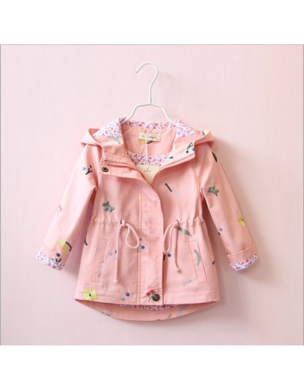 Hot Selling Sweet Children's Jackets For Foreign Trade, Girls' Spring And Autumn Tops, Children's Embroidered Windbreaker, Children's Clothing, One Piece For Distribution