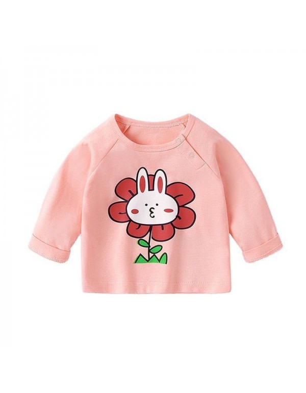 Baby Spring And Autumn T-Shirt Long Sleeved Pure Cotton Cute And Fashionable Boys And Girls' Baby Top Bottom Shirt For Outer Wearing Of Baby Children