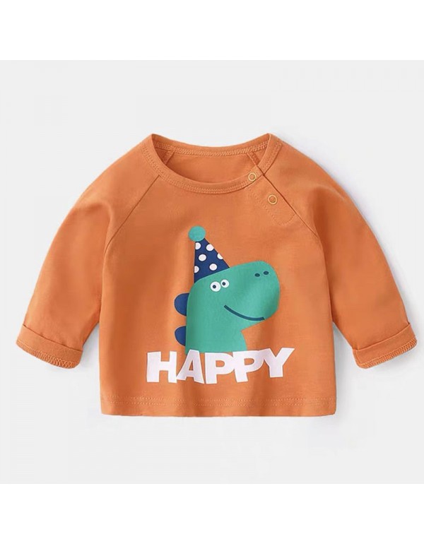 Baby Spring And Autumn T-Shirt Long Sleeved Pure Cotton Cute And Fashionable Boys And Girls' Baby Top Bottom Shirt For Outer Wearing Of Baby Children