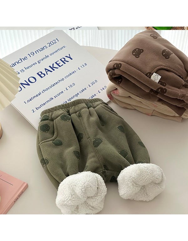 Children's Pants Autumn And Winter Plush Baby Pants Winter Baby Warm Pants Newborn Children's Pants Boy Cotton Pants