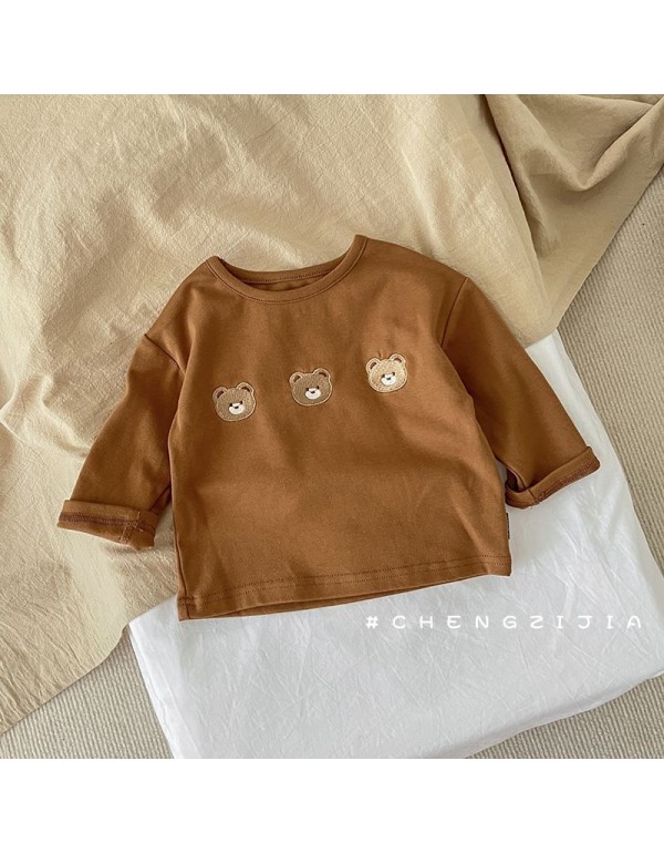 INS Spring And Autumn Korean Edition Baby Versatile Round Neck Long Sleeve T-Shirt Baby Casual Bottom Shirt Skincare Foreigner Long Sleeve Top