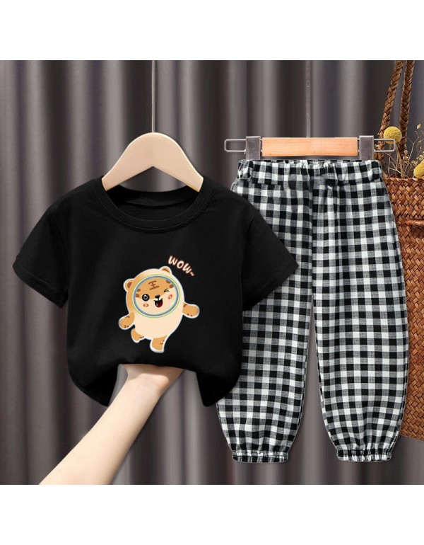 Children's Clothing, Boys' Sets, Summer New Pure Cotton T-Shirts, Girls' Two-Piece Sets, Summer Clothing, Tail Goods Factory Wholesale