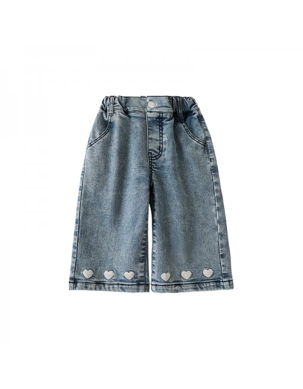 Qiu Duomeng Girls' Fashion Love Jeans  Autumn And ...