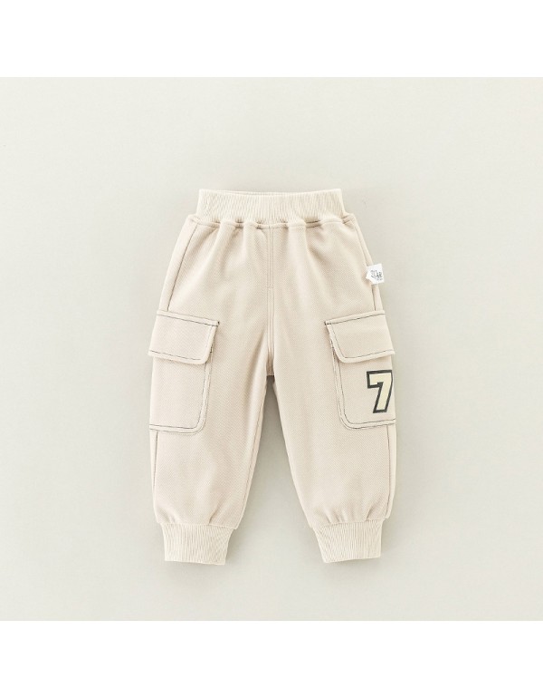 Children's Pants In Winter, Boys' Double Layered Plush Pants, Babies' Thickened Sports Casual Pants, Warm Girls' Sanitary Pants In Winter