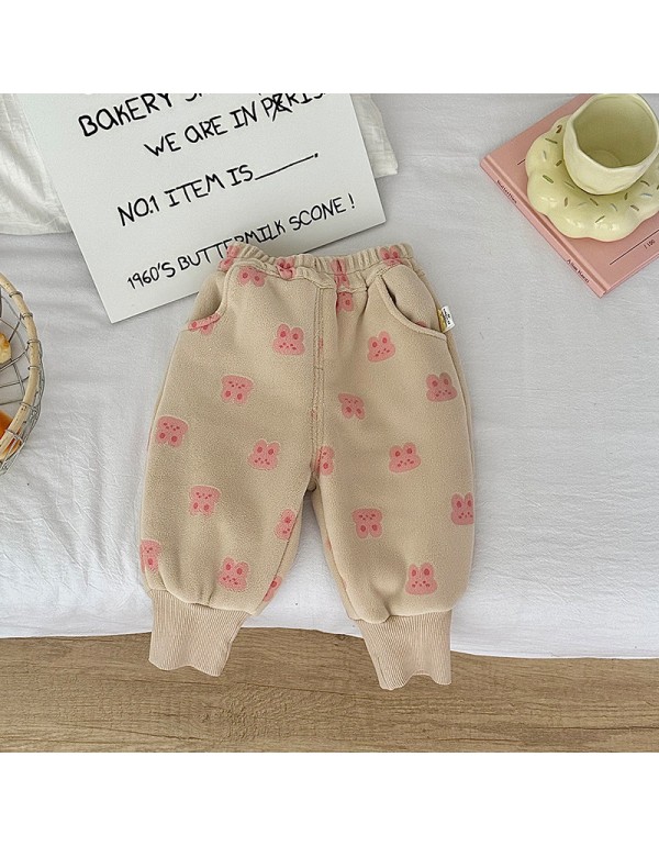 Children's Pants Autumn And Winter Plush Baby Pants Winter Baby Warm Pants Newborn Children's Pants Boy Cotton Pants