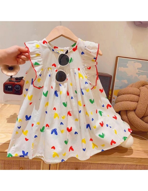 Girls' Dress Autumn  New Children's Princess Dress Fashionable Children's Floral Polo Collar Long Sleeve Baby Trend