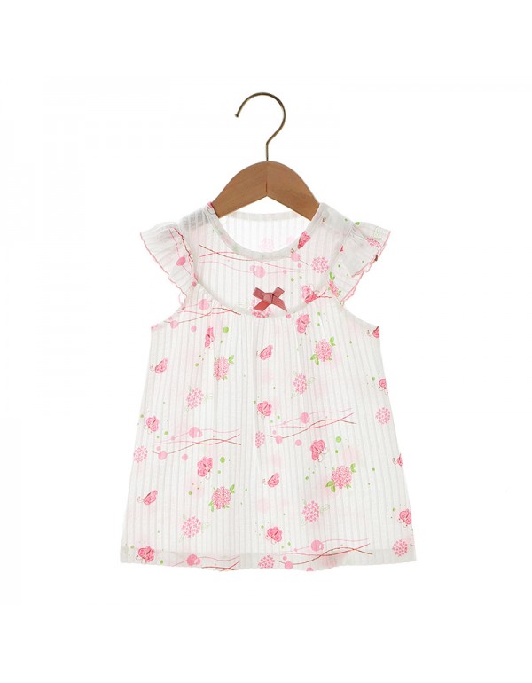 New Butterfly Love Flower Printed Princess Dress Pure Cotton Lightweight Breathable Dress Baby Outwear