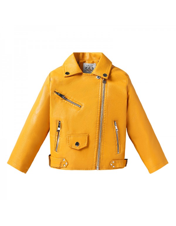 Children's Leather Jacket, Girls' Leather Jacket,  Spring And Autumn New Korean Version, Children's Lapel Jacket, Children's Clothing Manufacturer