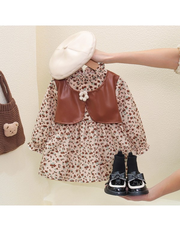 Girls' Spring Long Sleeve Dress  New Spring And Au...